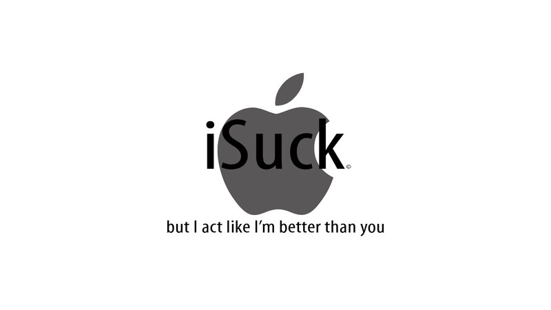 Apple Logo with Text — White