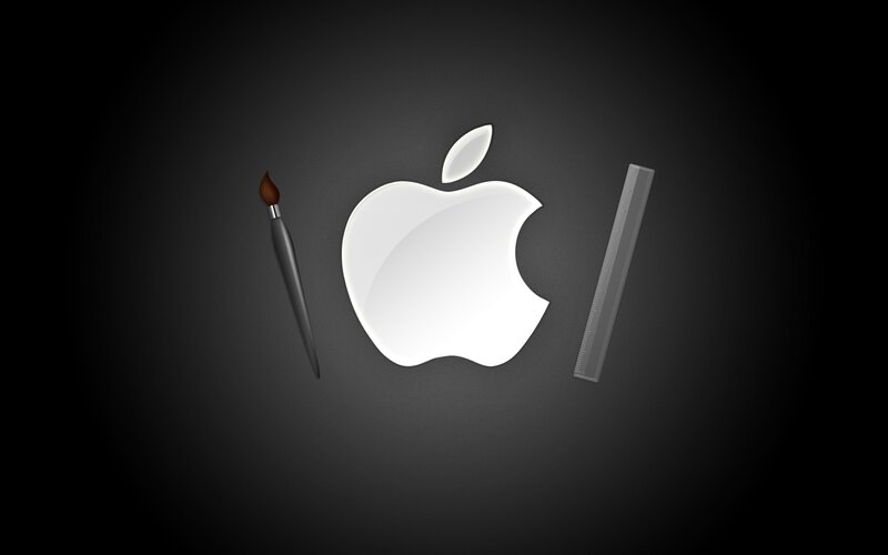 Apple logo with tools