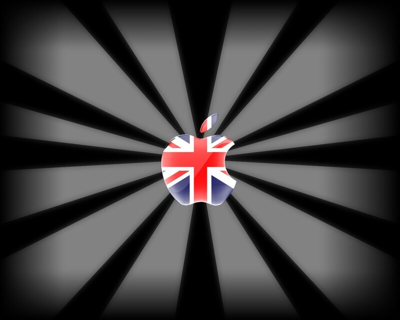 Apple Logo with Union Jack — Black