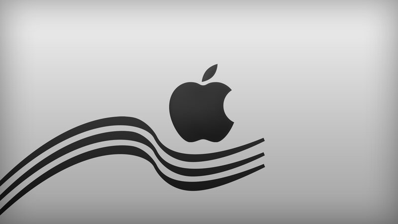 Apple logo with wave design