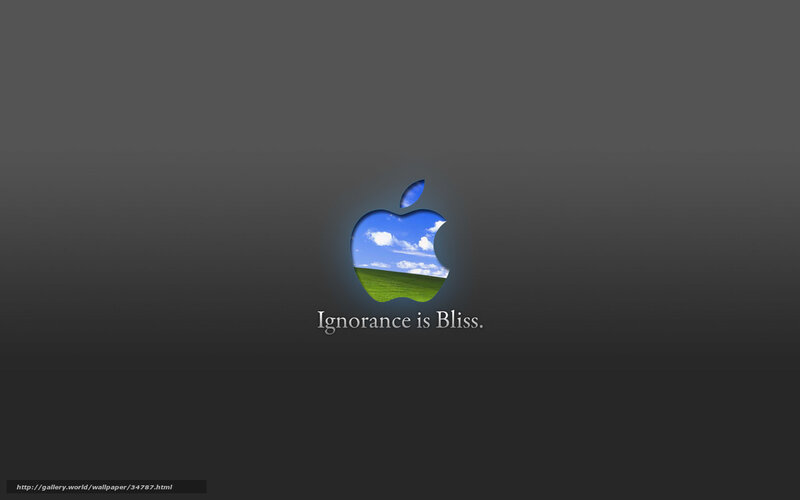 Apple logo with Windows background