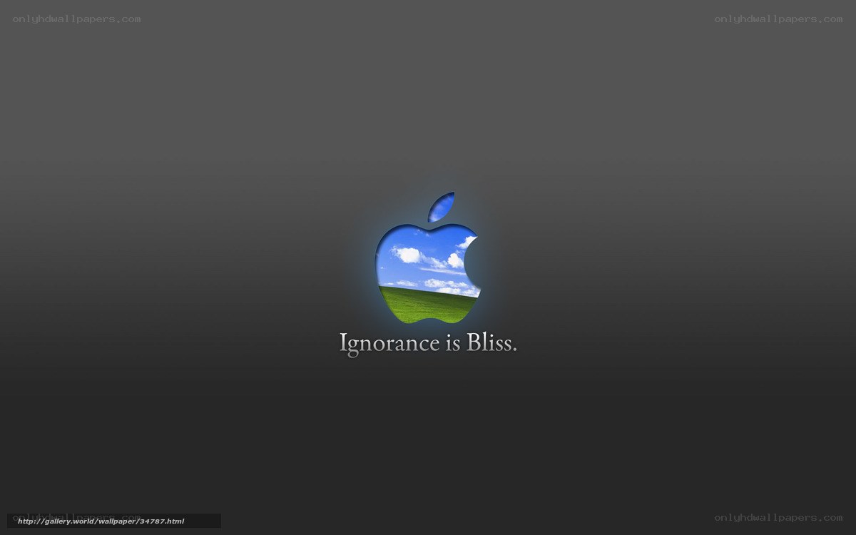 Apple logo with Windows background