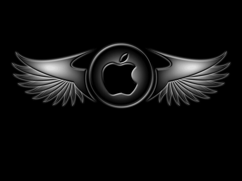 Apple logo with wings