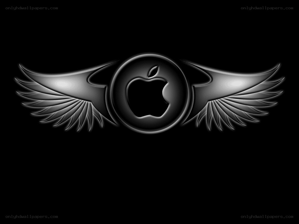 Apple logo with wings