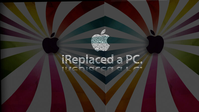 Apple Logos on Patterned Background