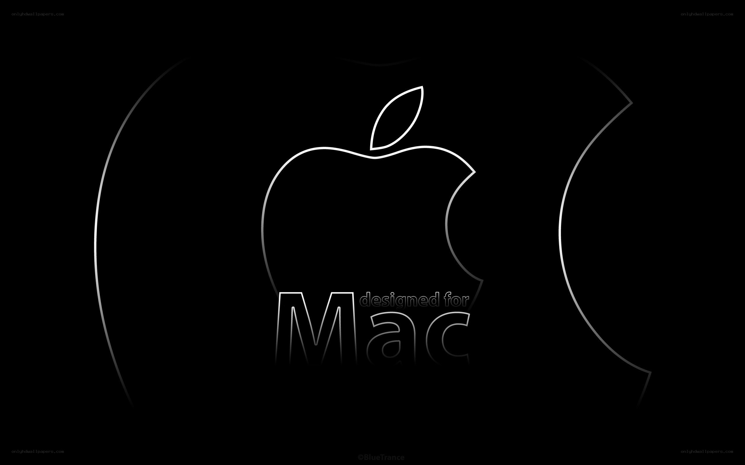 Apple Mac logo on black
