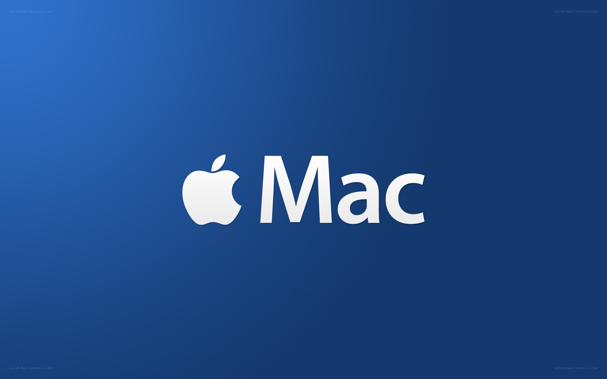 Apple Mac logo on blue