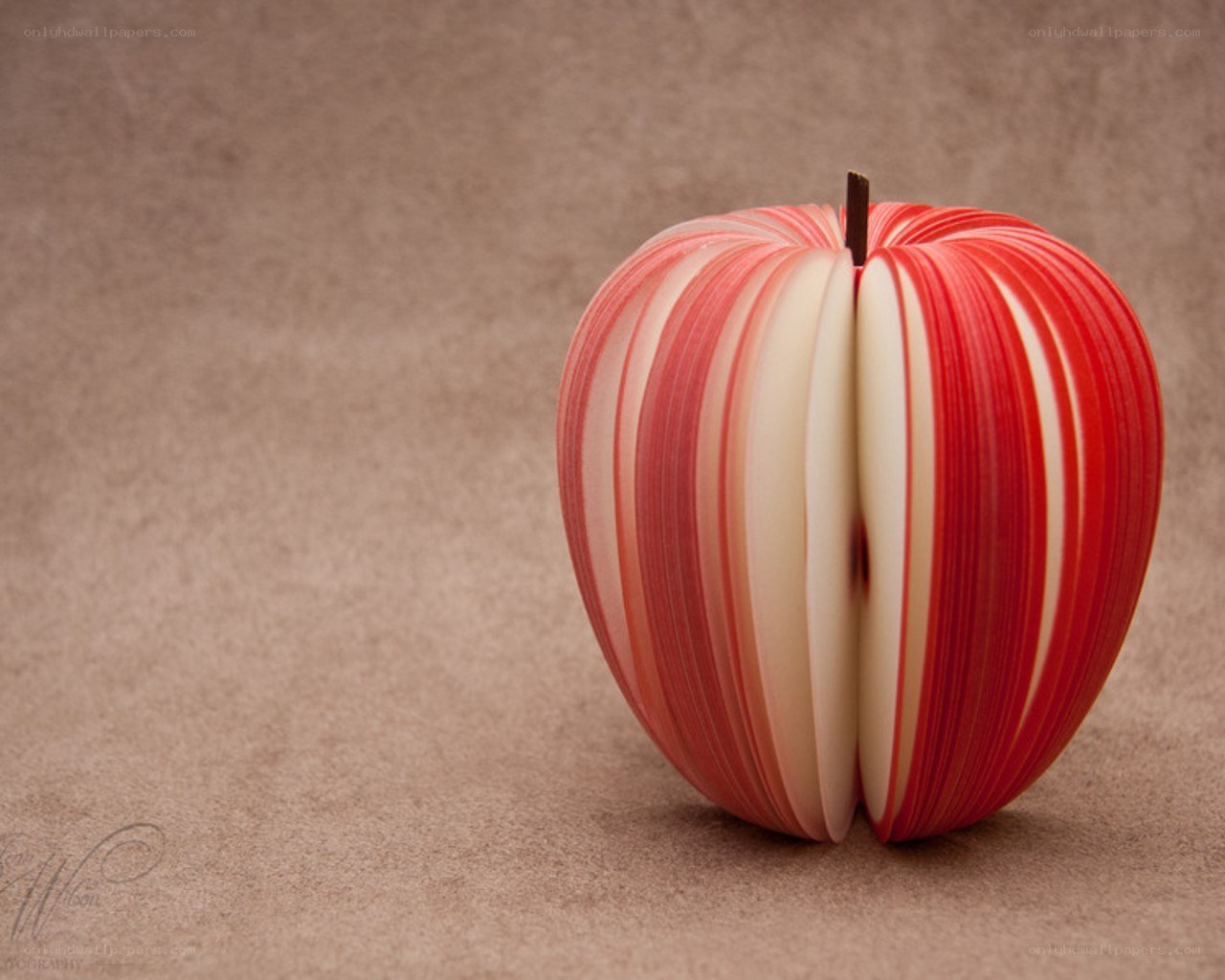 Apple made of paper strips