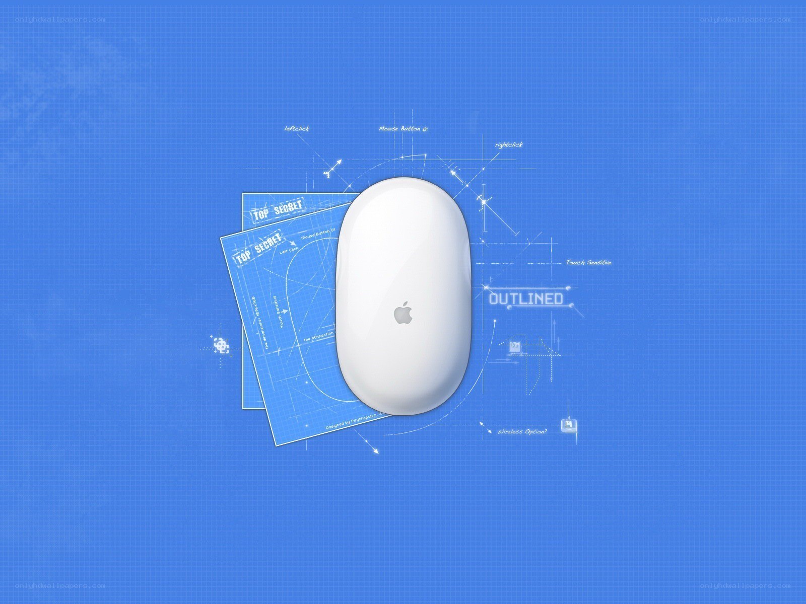 Apple mouse blueprint design