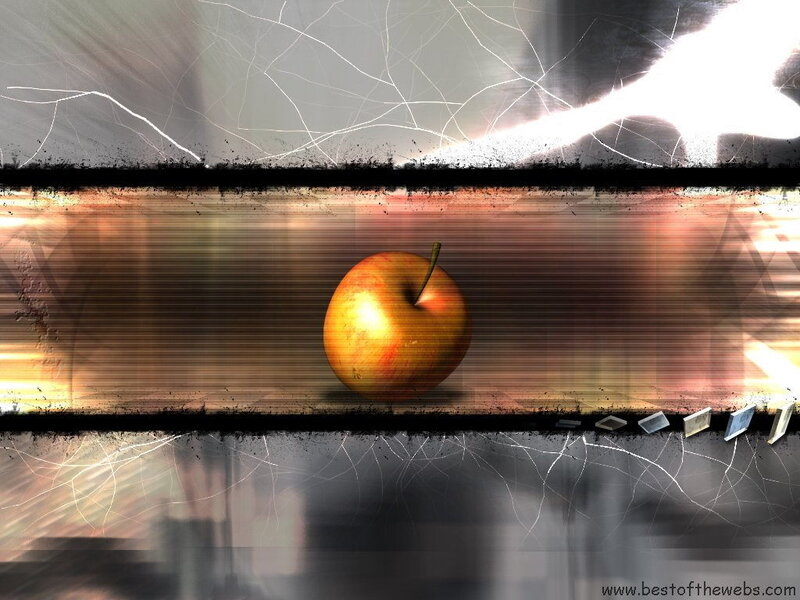 apple on digital background