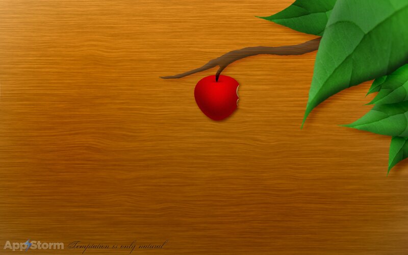 apple on wooden background