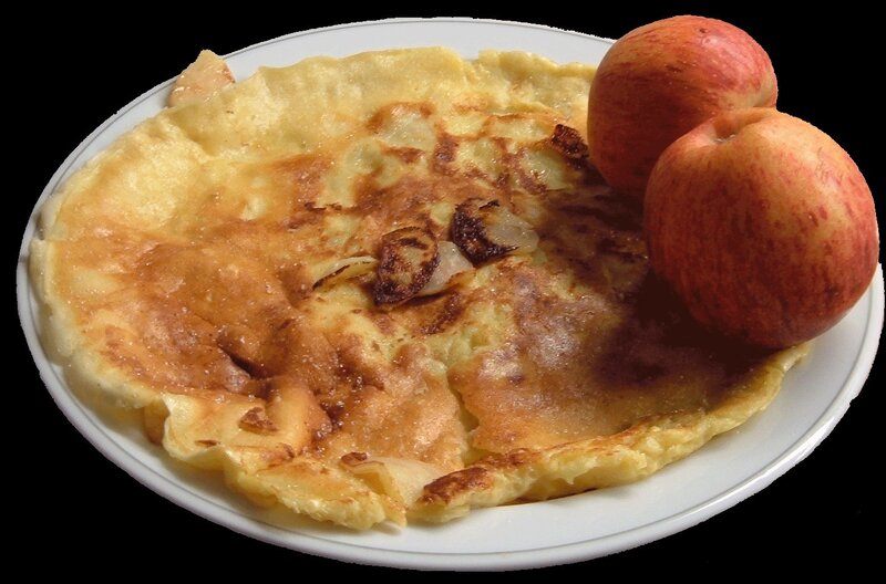 Apple pancake with apples