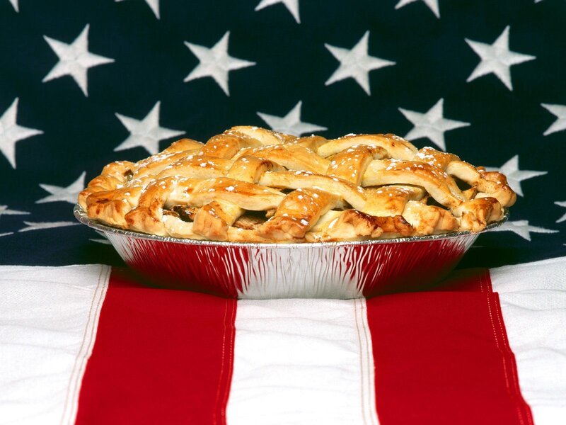 apple pie on flag