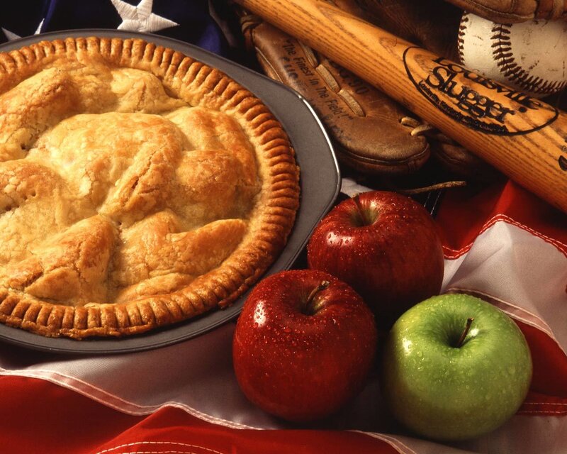 apple pie with baseball gear