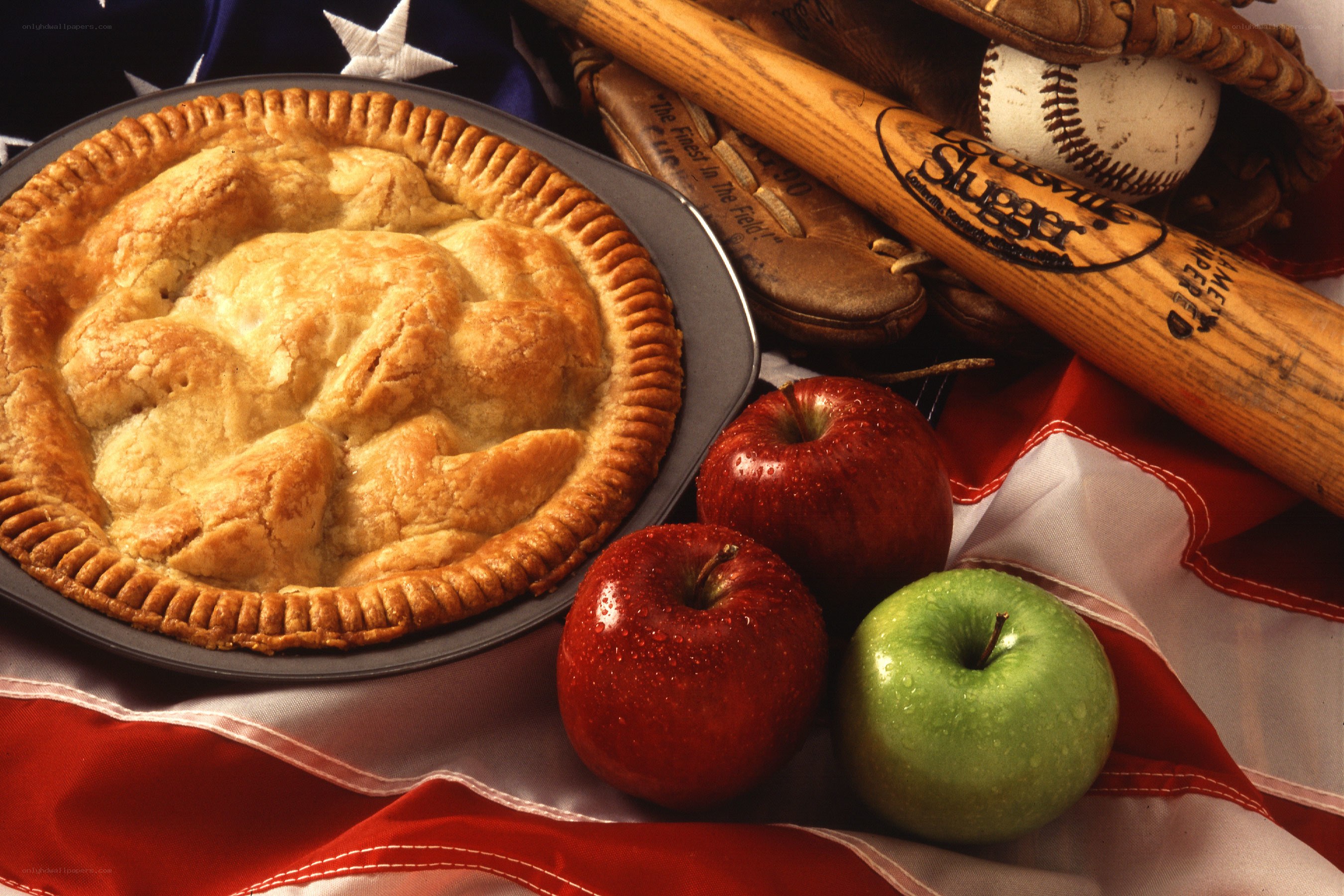 apple pie with baseball gear