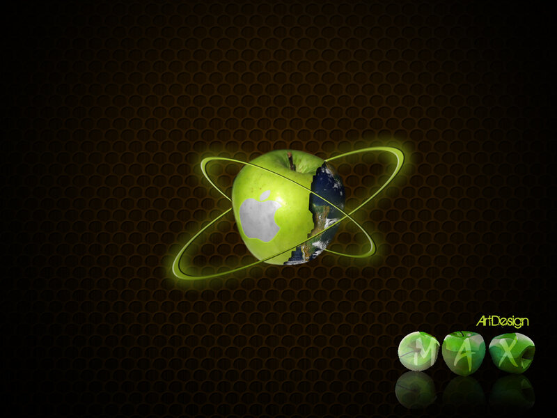 Apple planet with rings