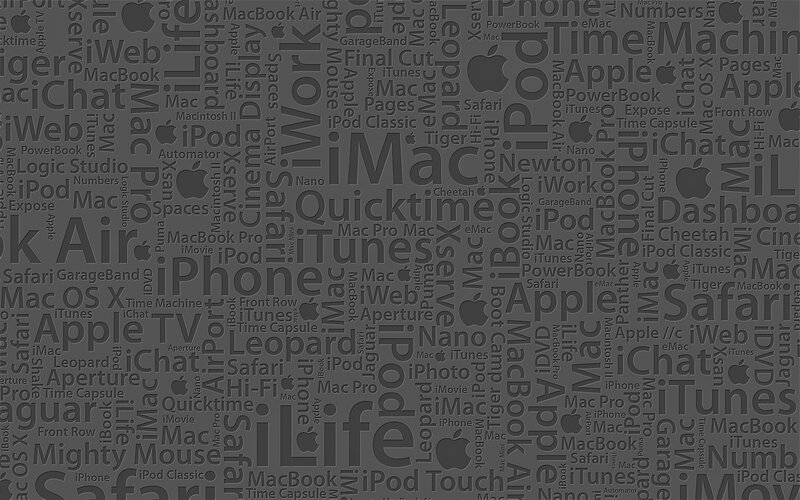 Apple Product Names Collage