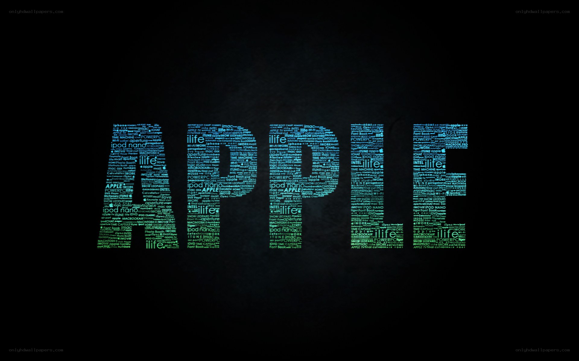 Apple product word art