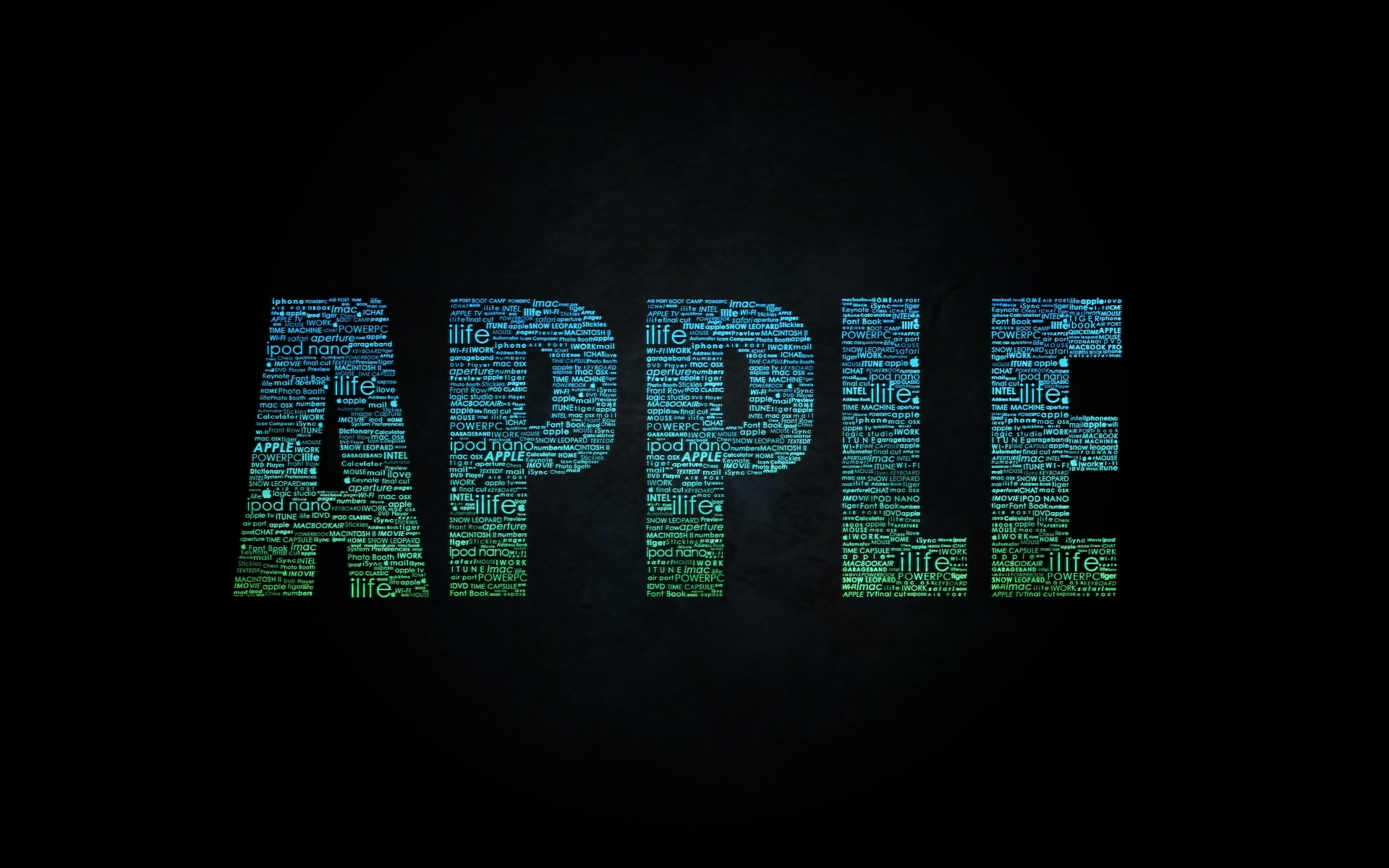 Apple product word art