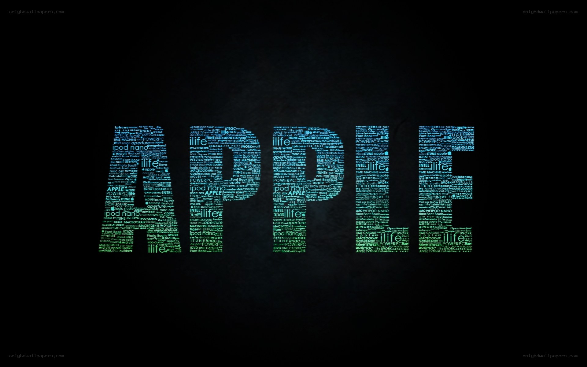 Apple product word art