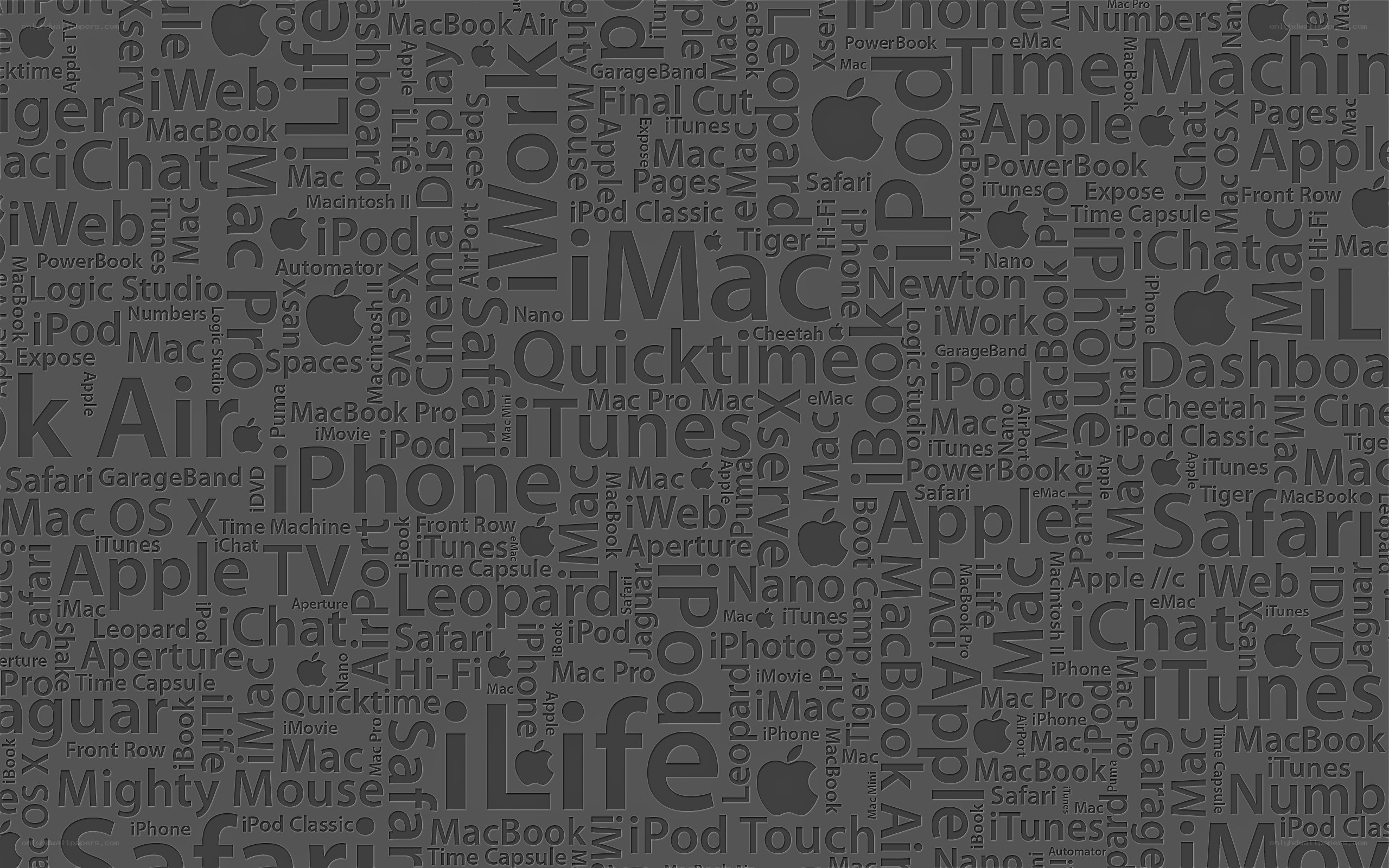 Apple product word collage