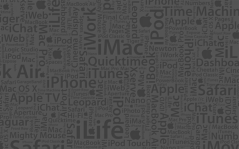 Apple product word collage