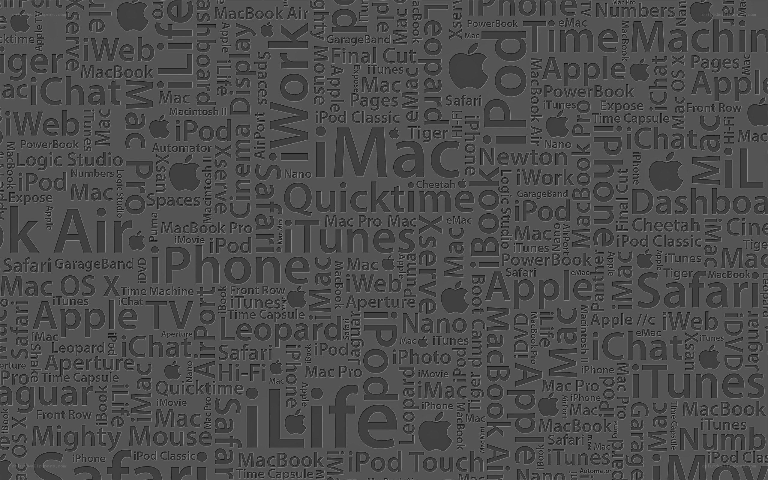Apple product word collage