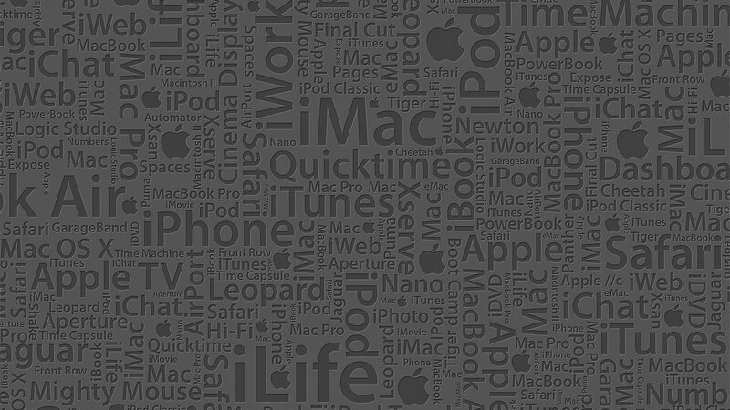 Apple product word collage