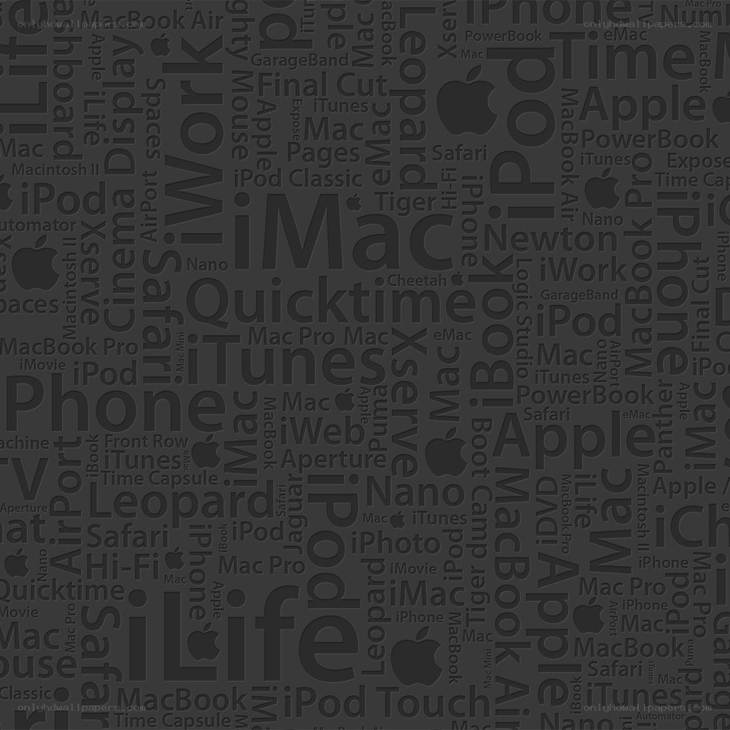 Apple product word collage