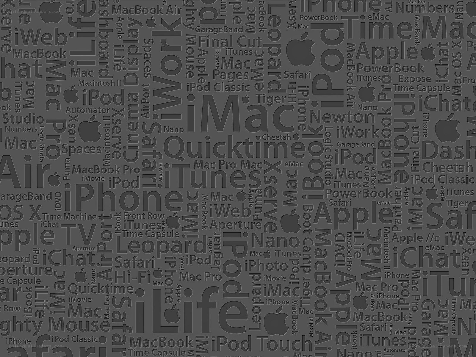 Apple product word collage