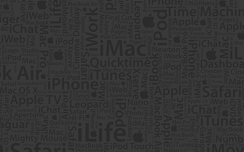 Apple product word collage