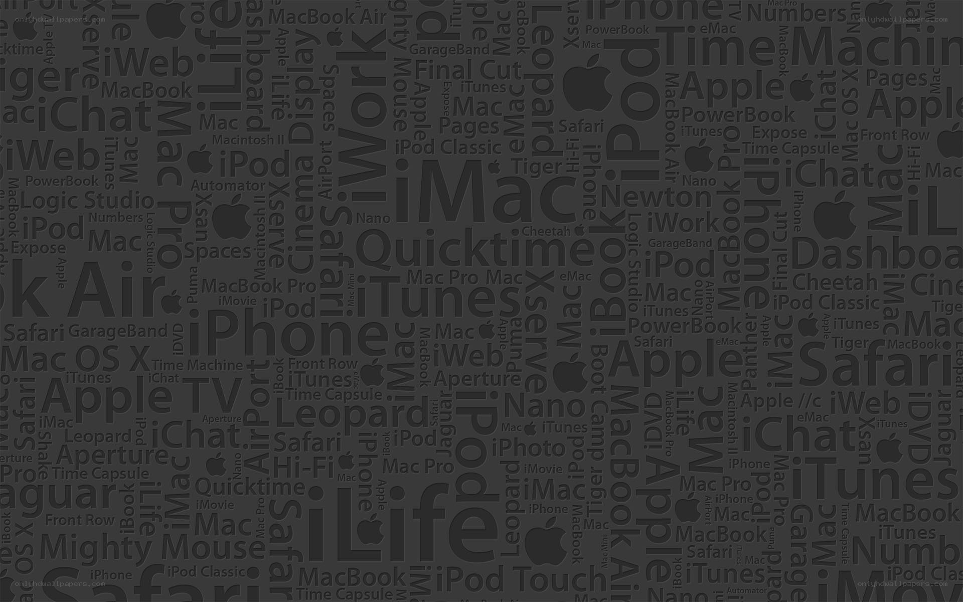 Apple product word collage