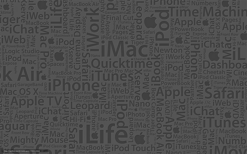 Apple product word collage