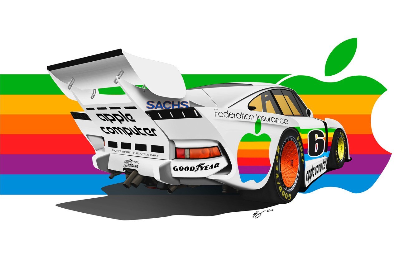 Apple Racing Car Art
