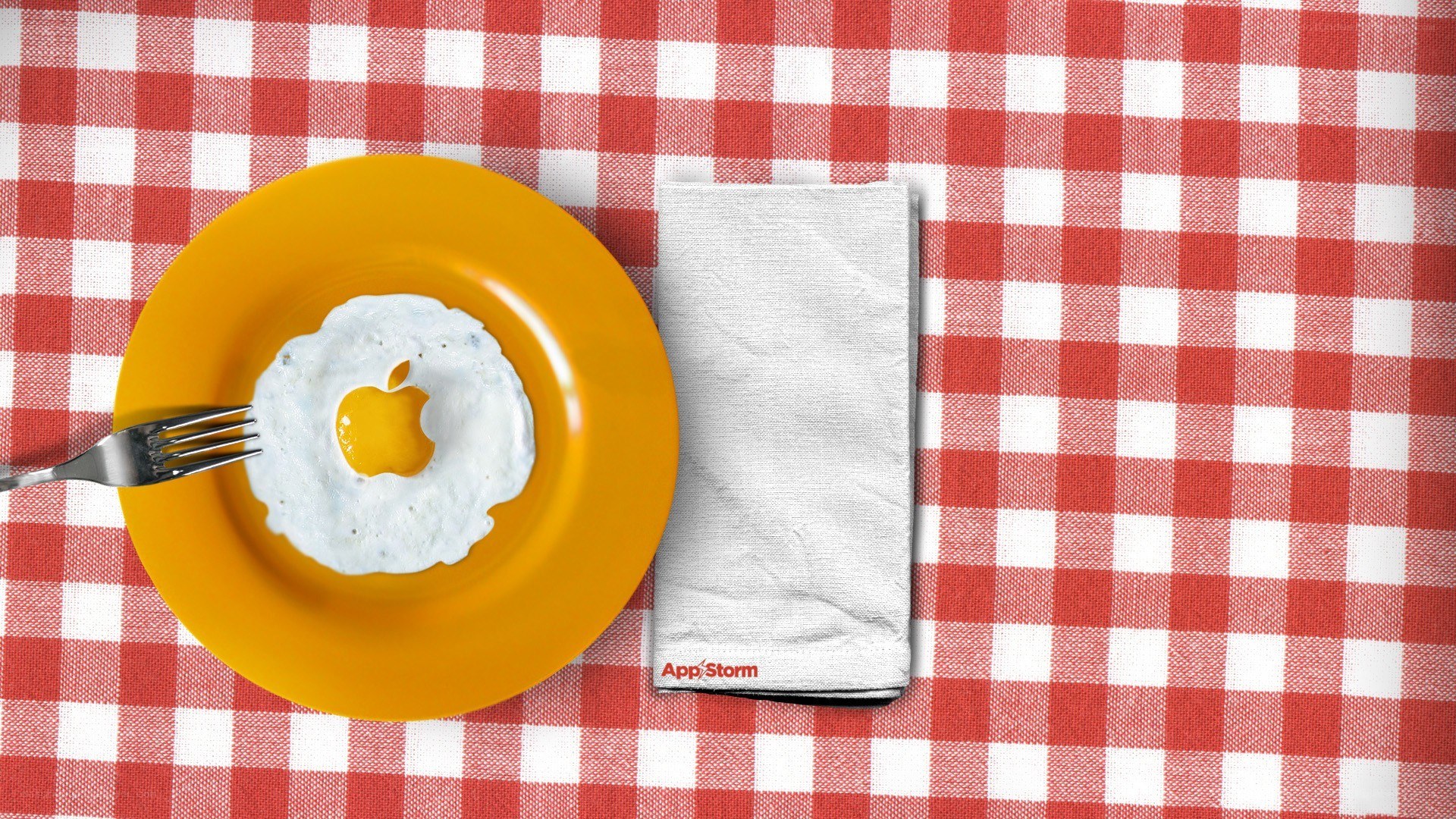 Apple-shaped fried egg