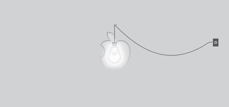 Apple-shaped Light Bulb — Gray, Minimalist