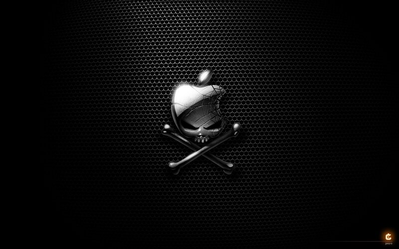 Apple skull and crossbones