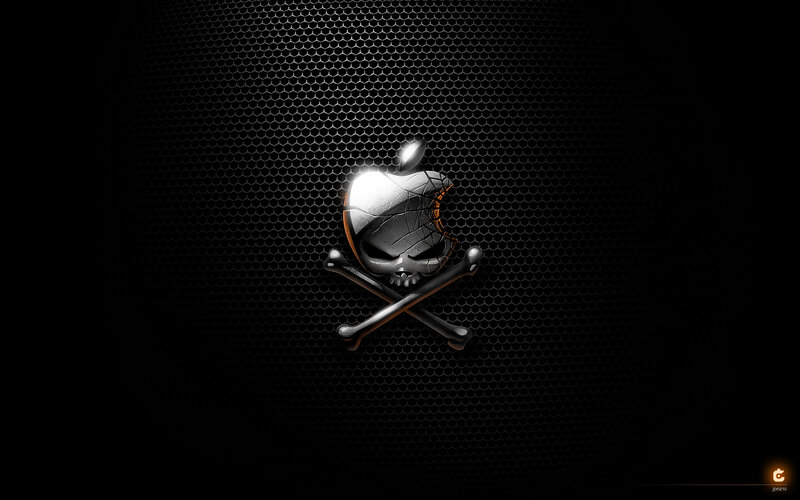 Apple skull and crossbones
