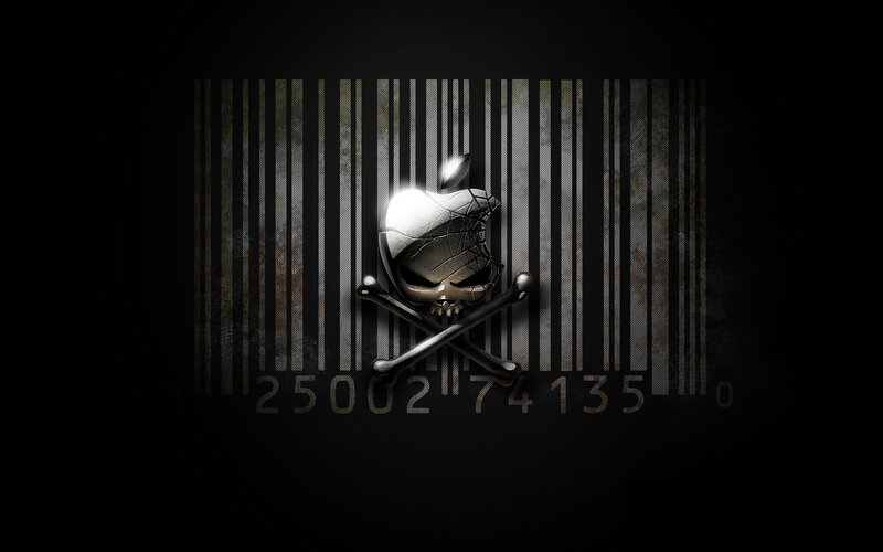 Apple skull barcode art