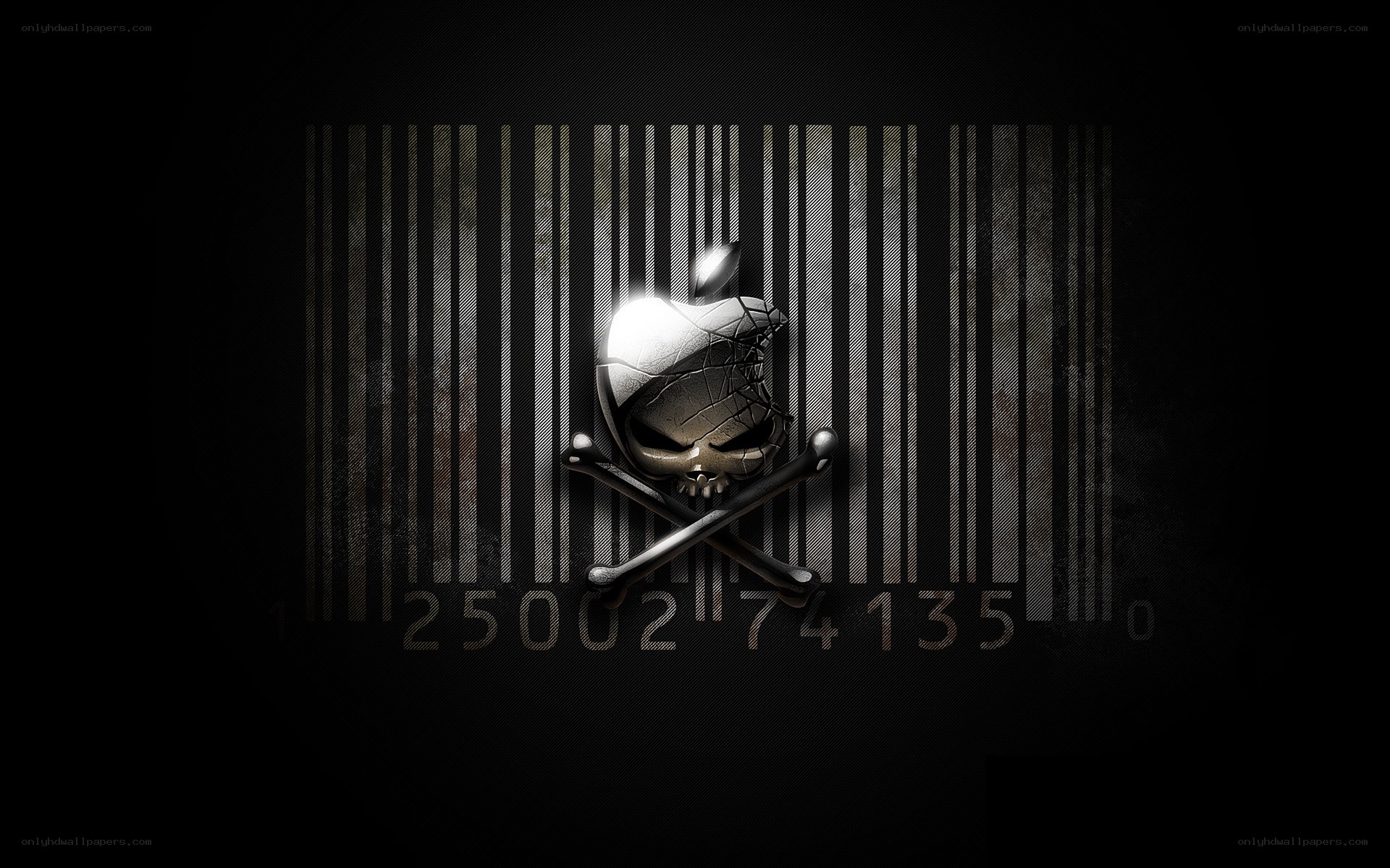 Apple skull barcode art