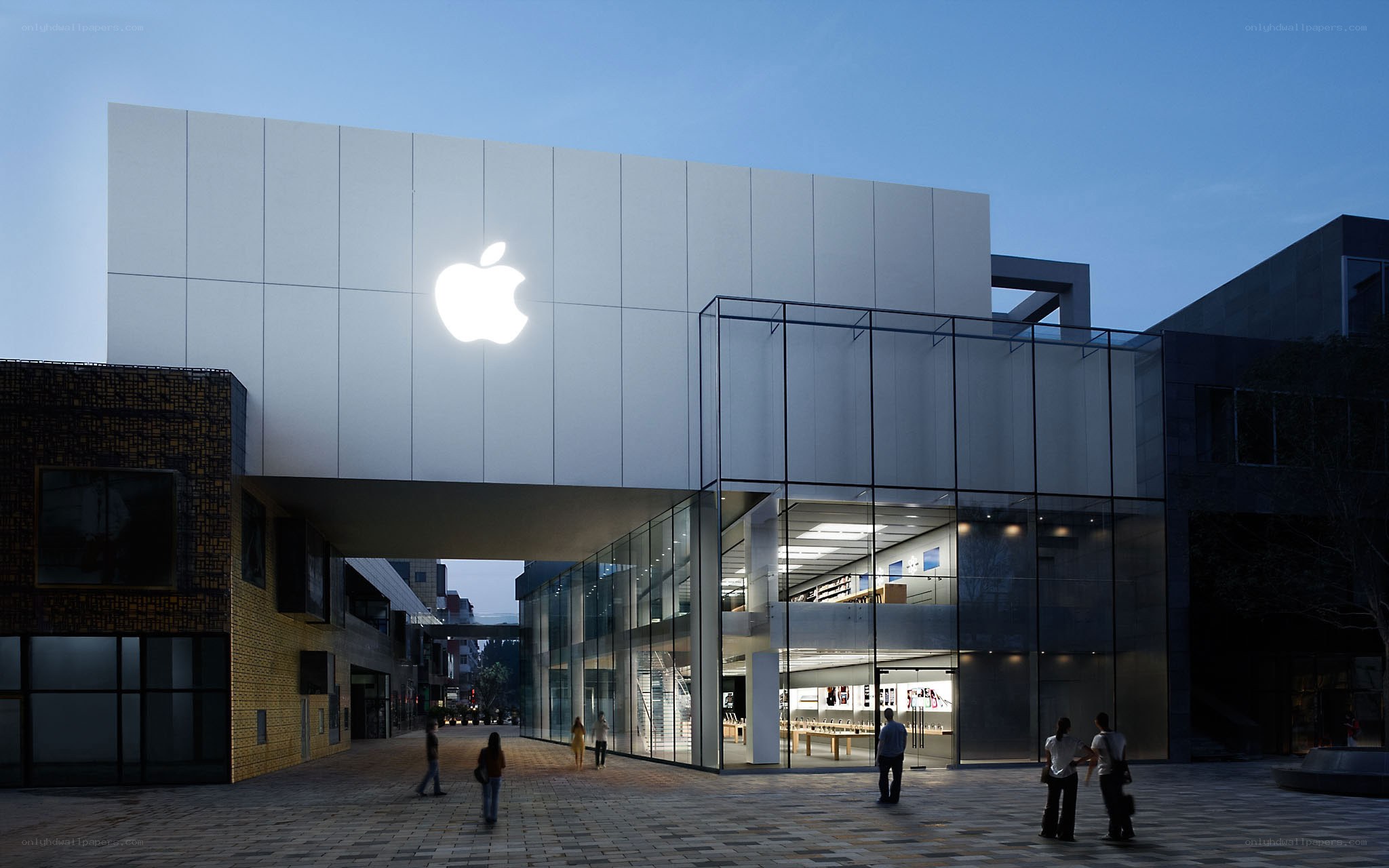 Apple Store at dusk