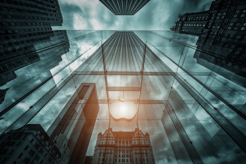 Apple Store Building — Blue, Dramatic