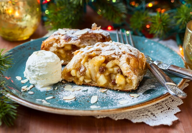Apple Strudel with Ice Cream — Blue
