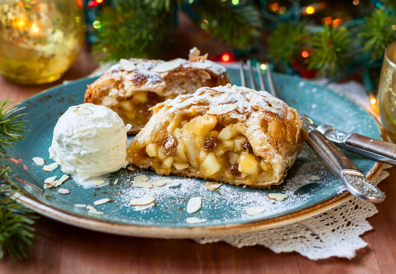 Apple Strudel with Ice Cream