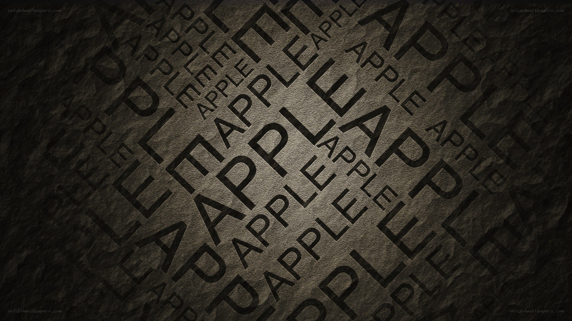 Apple text pattern on stone