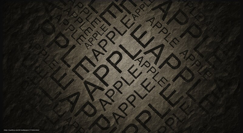 Apple text pattern on stone