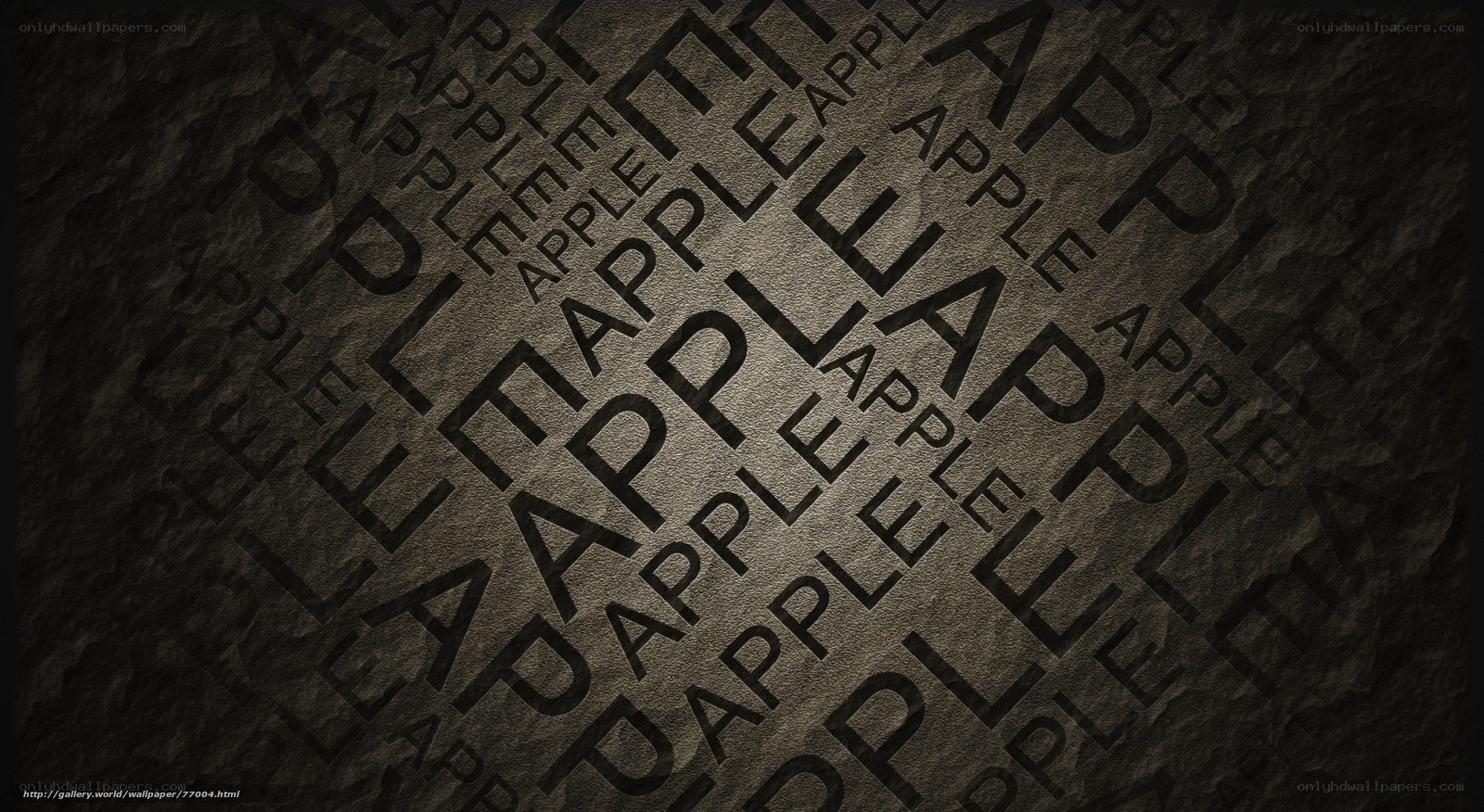 Apple text pattern on stone