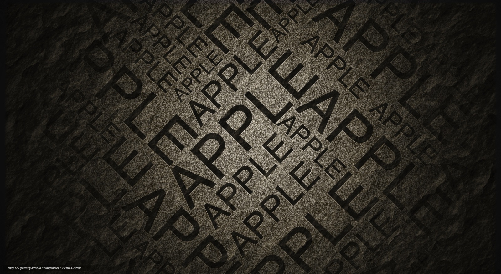 Apple text pattern on stone