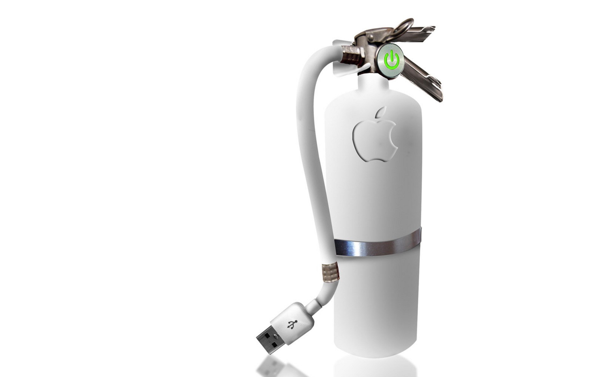 Apple-themed fire extinguisher