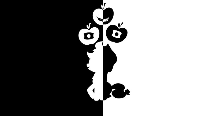 Apple-themed silhouette art